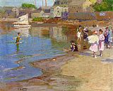 Beach Canvas Paintings - Children Playing at the Beach